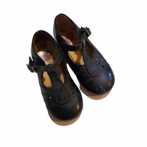 Vintage DYNA Kids Girls Black Patent Leather Mary Jane T-Bar Dress Shoes  6.5